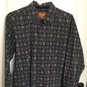 Joshua Tree Large Button Down Navy Casual Shirt